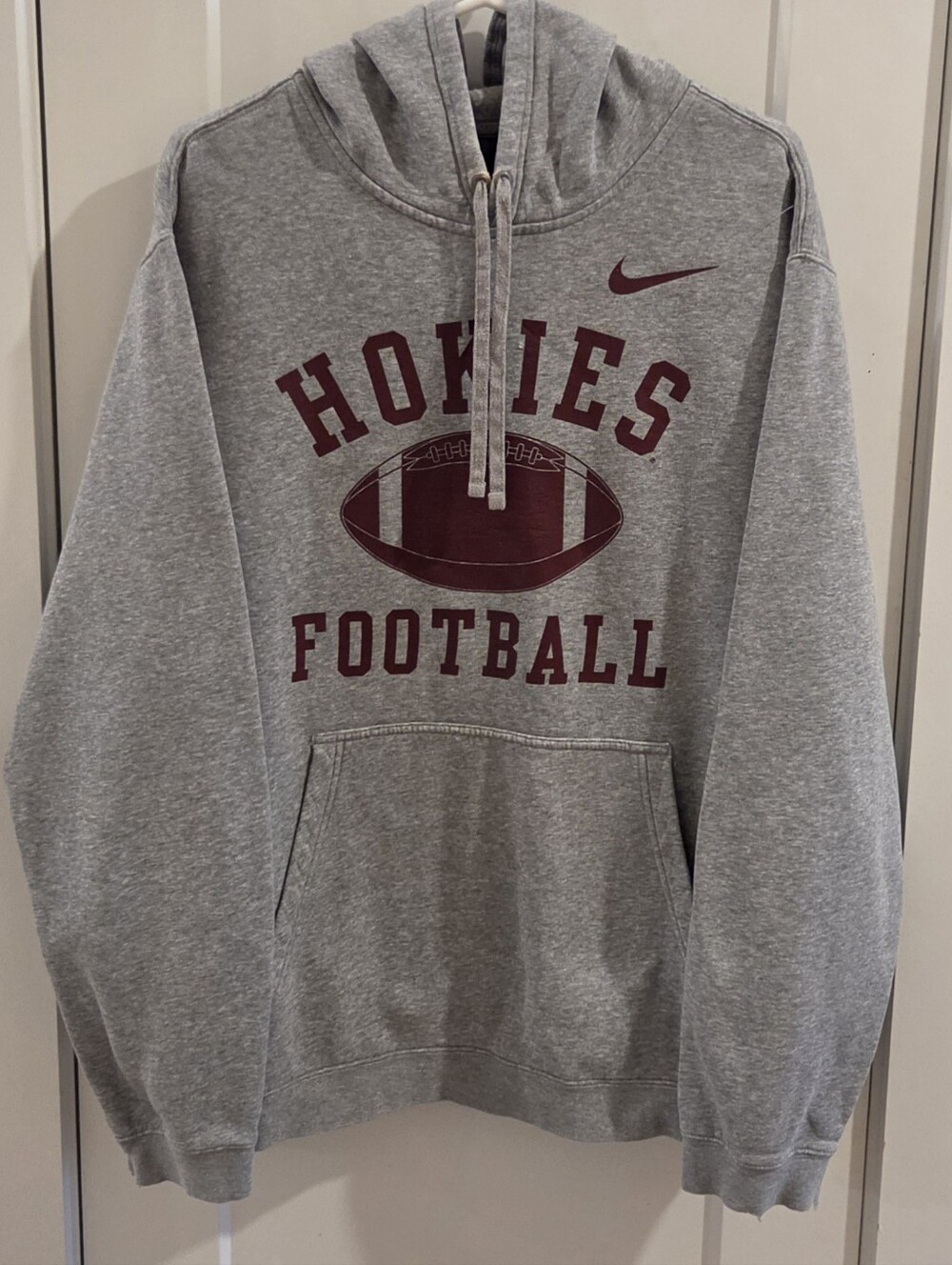 Nike Virginia Tech Hokies Football Hoodie Sweatshirt - Grey & Brown - Size XXL
